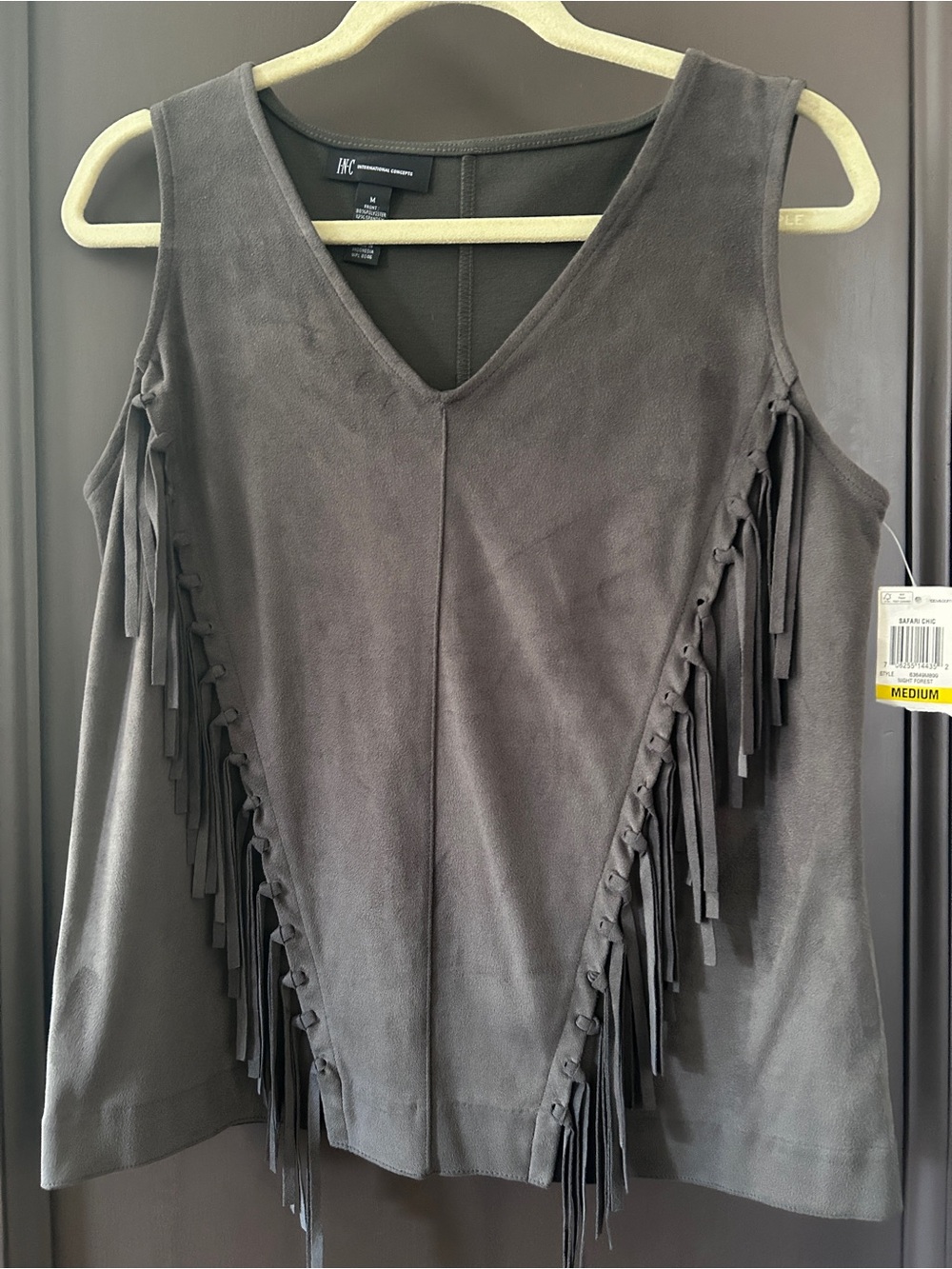 Suede Fringe Sleeveless Top
